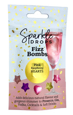 Sparkle Drops Fizz Bombs PINK Raspberry Hearts 20g