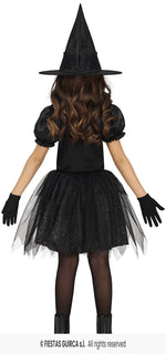 Girls Silver Sparkle Witch Dress & Hat