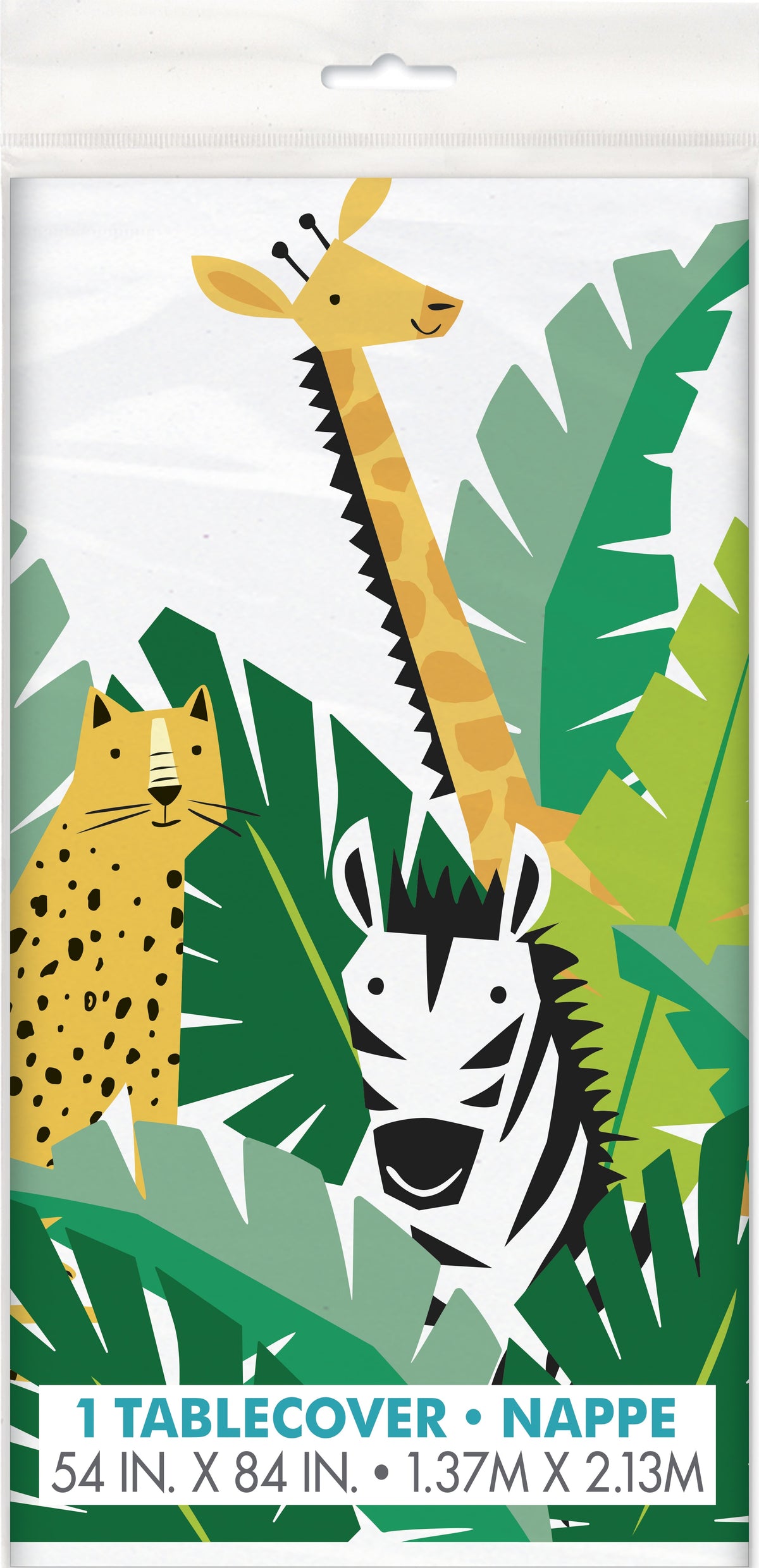 Animal Safari Plastic Table Cover54"x84"