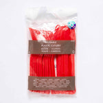 Fiesta Red Mixed Plastic Cutlery - 24pk