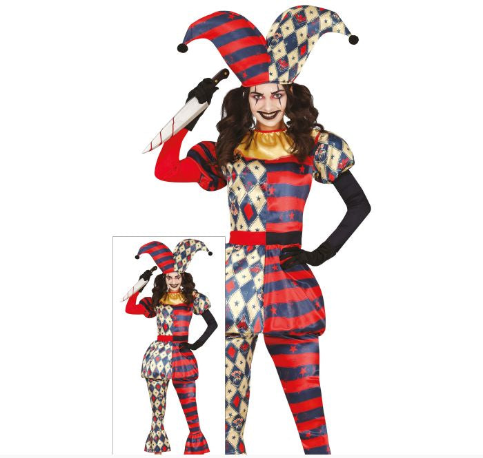 Ladies Diamond Harlequin Jester Costume