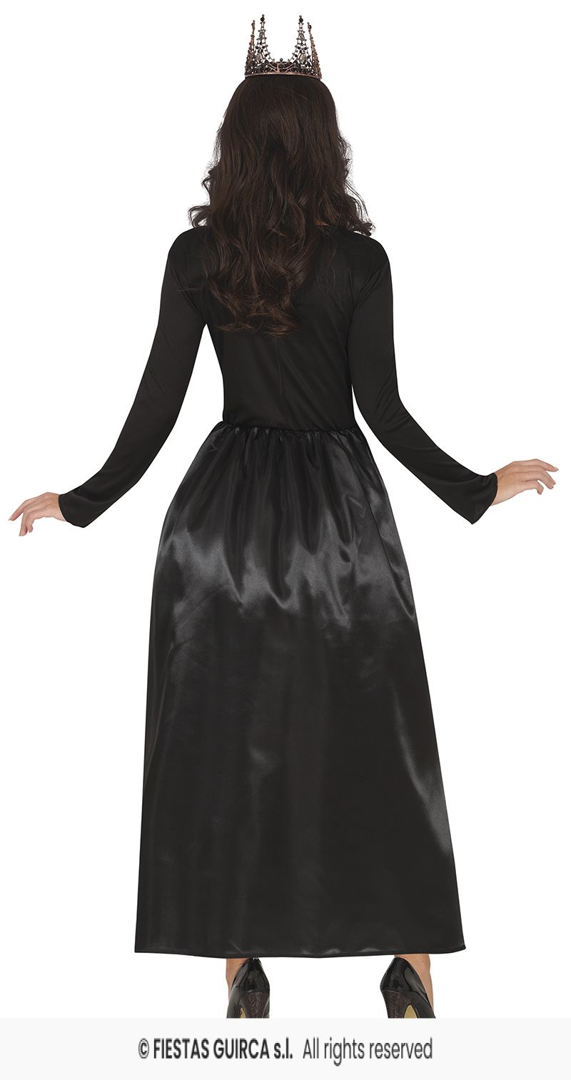 Royal Skeleton Ladies Black Dress with Skull & Bone Print