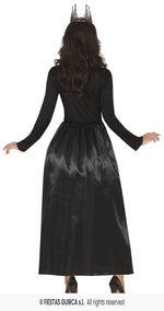 Royal Skeleton Ladies Black Dress with Skull & Bone Print