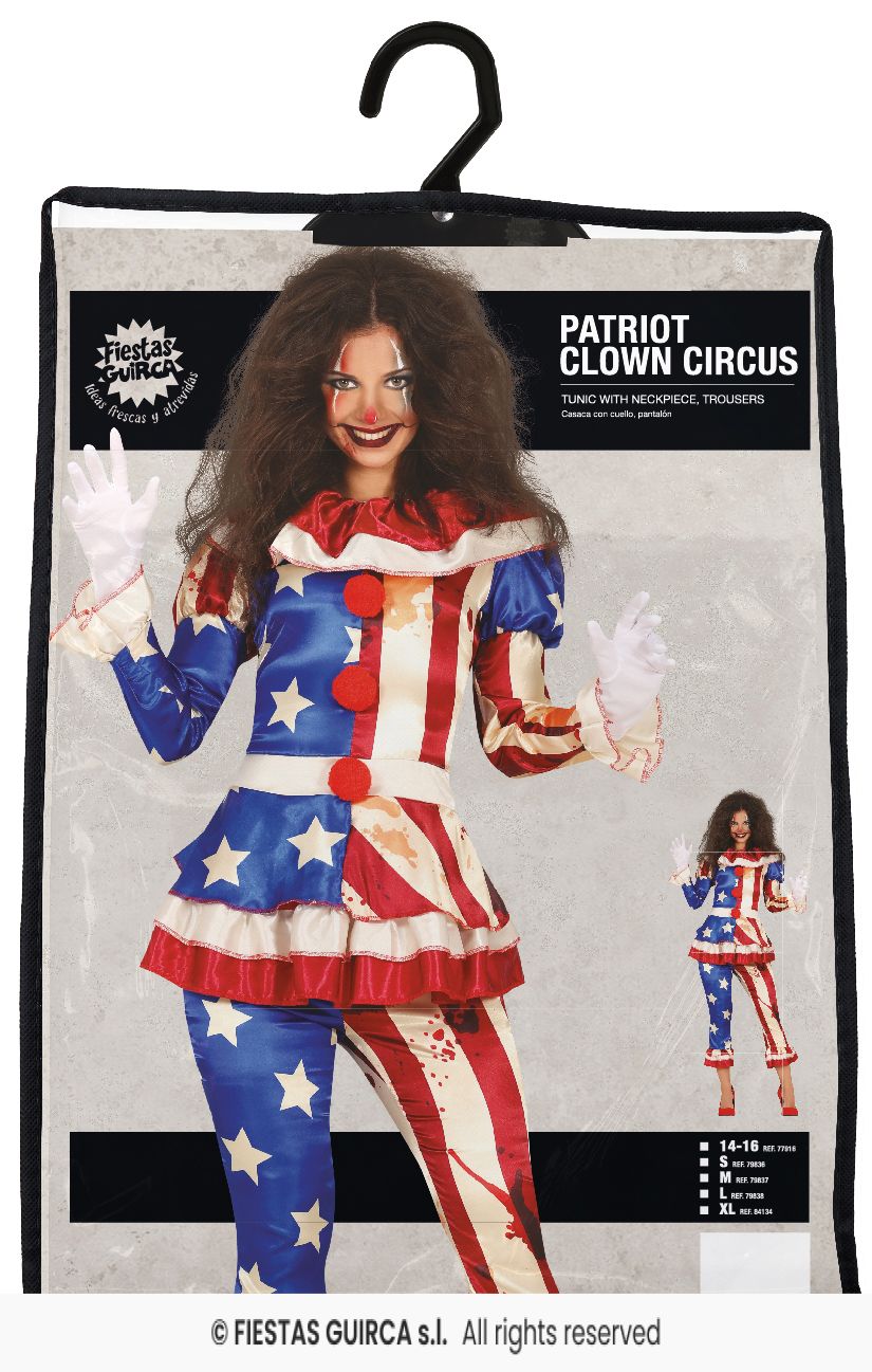 Ladies Patriot Clown Costume