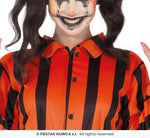 Ladies Striped Orange & Black Harlequin Prisoner Costume