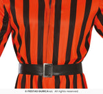 Adults Striped Orange & Black Harlequin Prisoner Costume