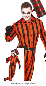 Adults Striped Orange & Black Harlequin Prisoner Costume