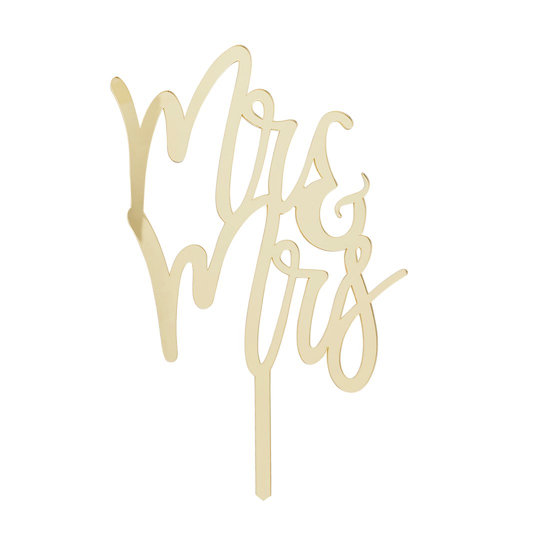 Gold 'Mr & Mrs' Acrylic Cake Topper