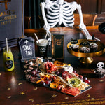 Black Coffin Grazing Board With Card Sign