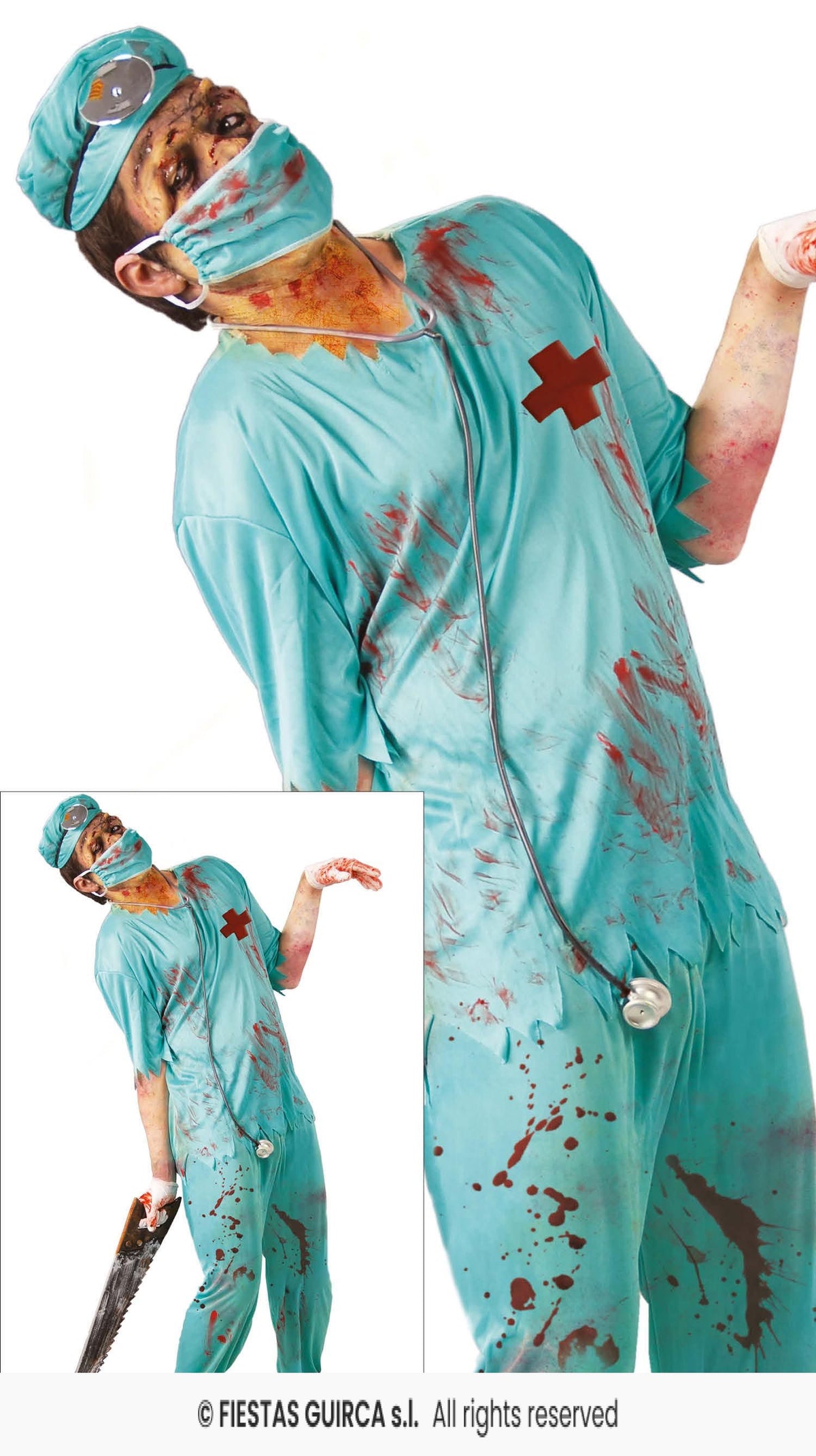 Adult Zombie Bloody Surgeon Scrubs