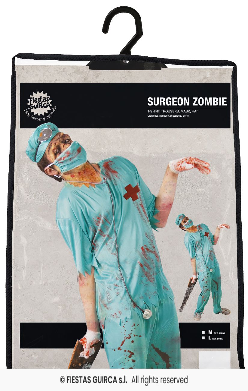 Adult Zombie Bloody Surgeon Scrubs