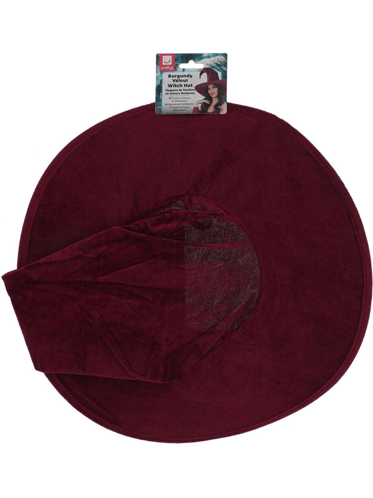 Burgundy Velour Witch Hat