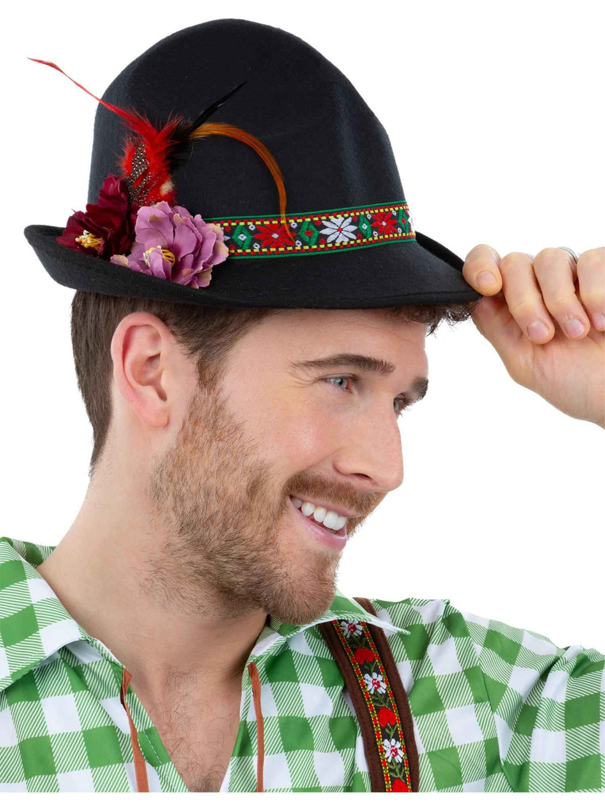 Dirndl Trenker Hat, with Feathers & Flowers