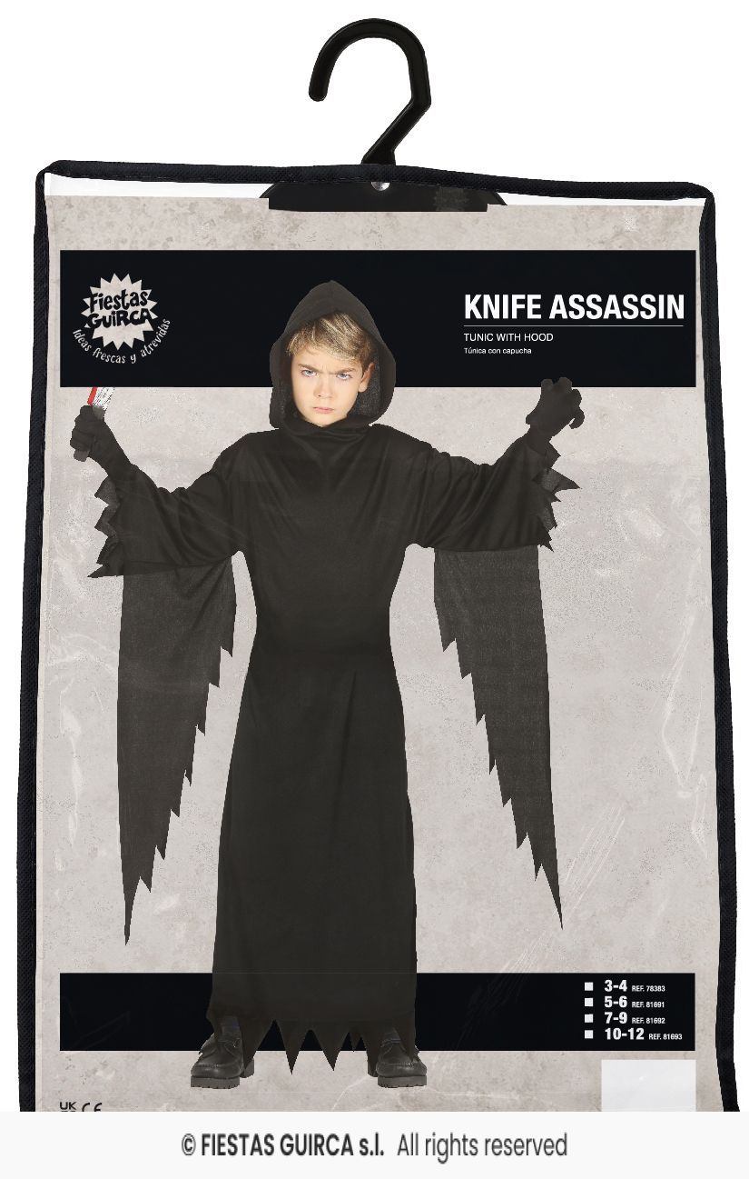 Children's Black Robe Assassin Costume