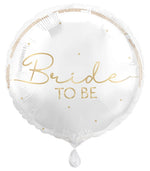 Bride To Be White & Gold Foil Balloon - 18"