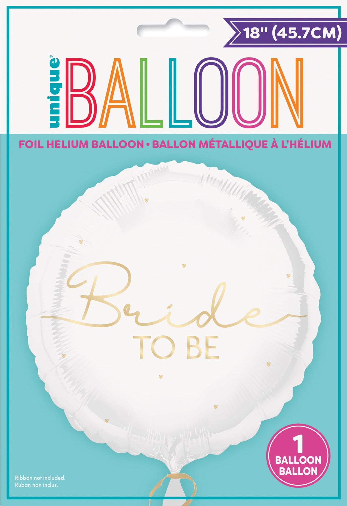 Bride To Be White & Gold Foil Balloon - 18"