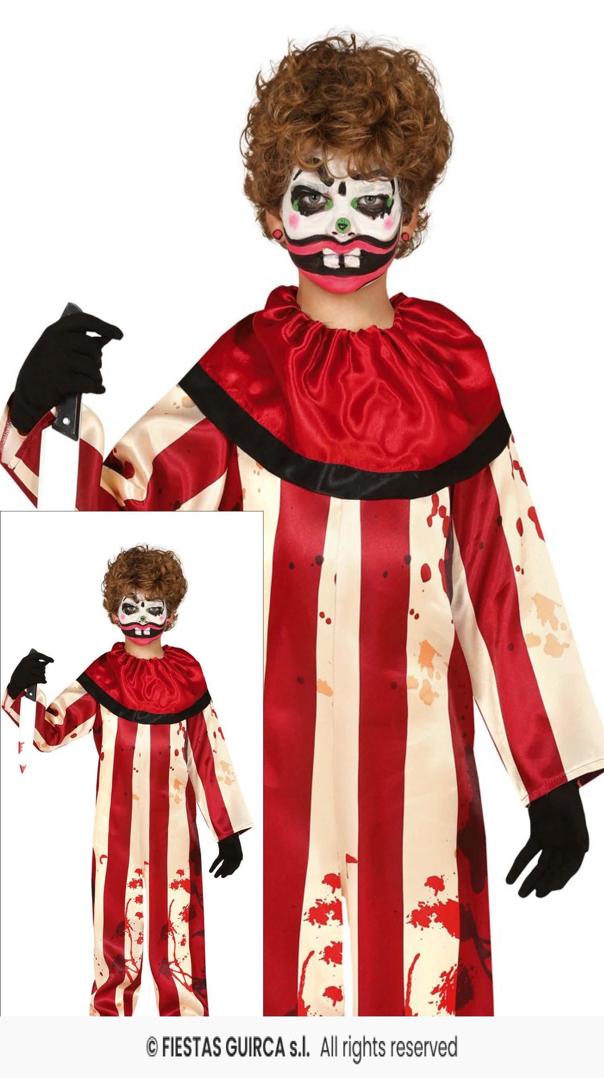 Children's Striped Clown Costume