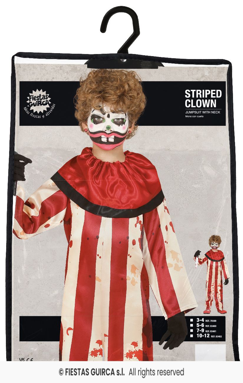 Children's Striped Clown Costume