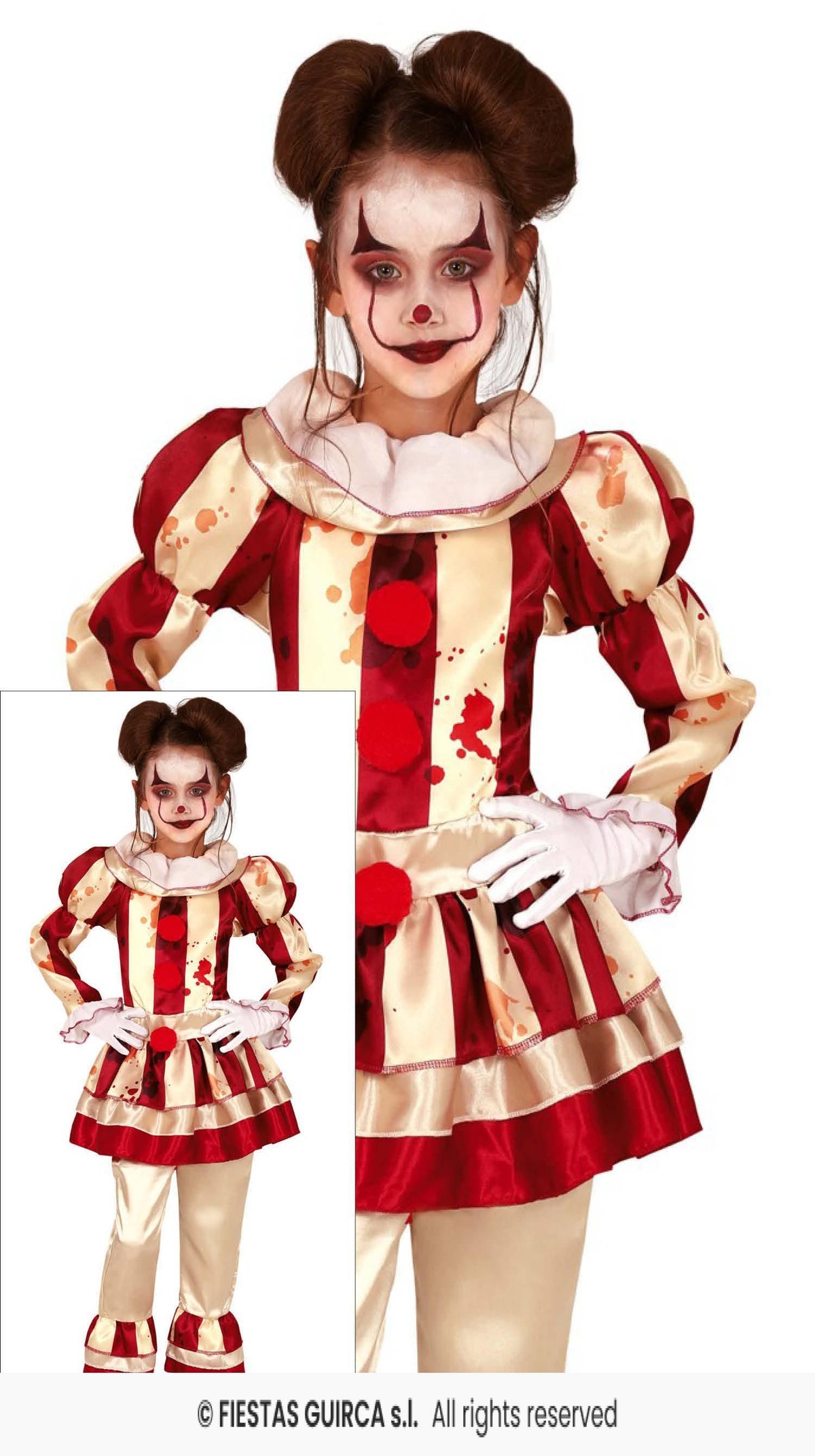 Girl's Striped Clown Costume