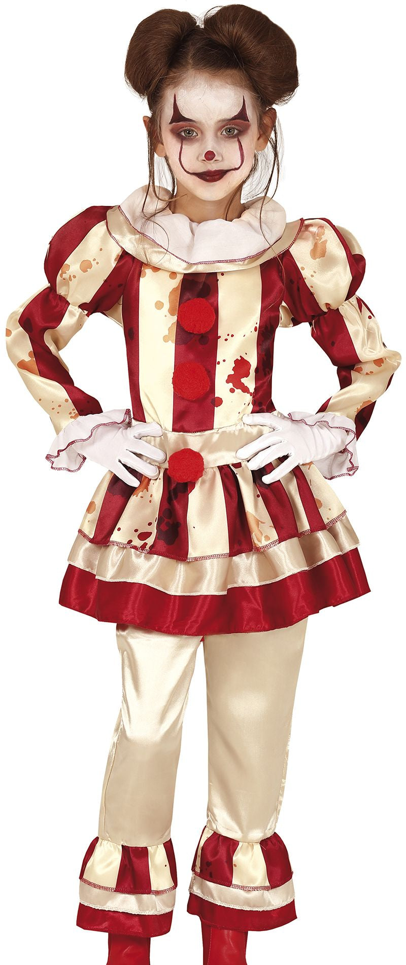 Girl's Striped Clown Costume