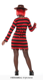 Mrs Scissors Red & Black Striped Ladies Dress