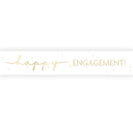 Happy Engagement Gold & White Foil Banner - 9ft Long