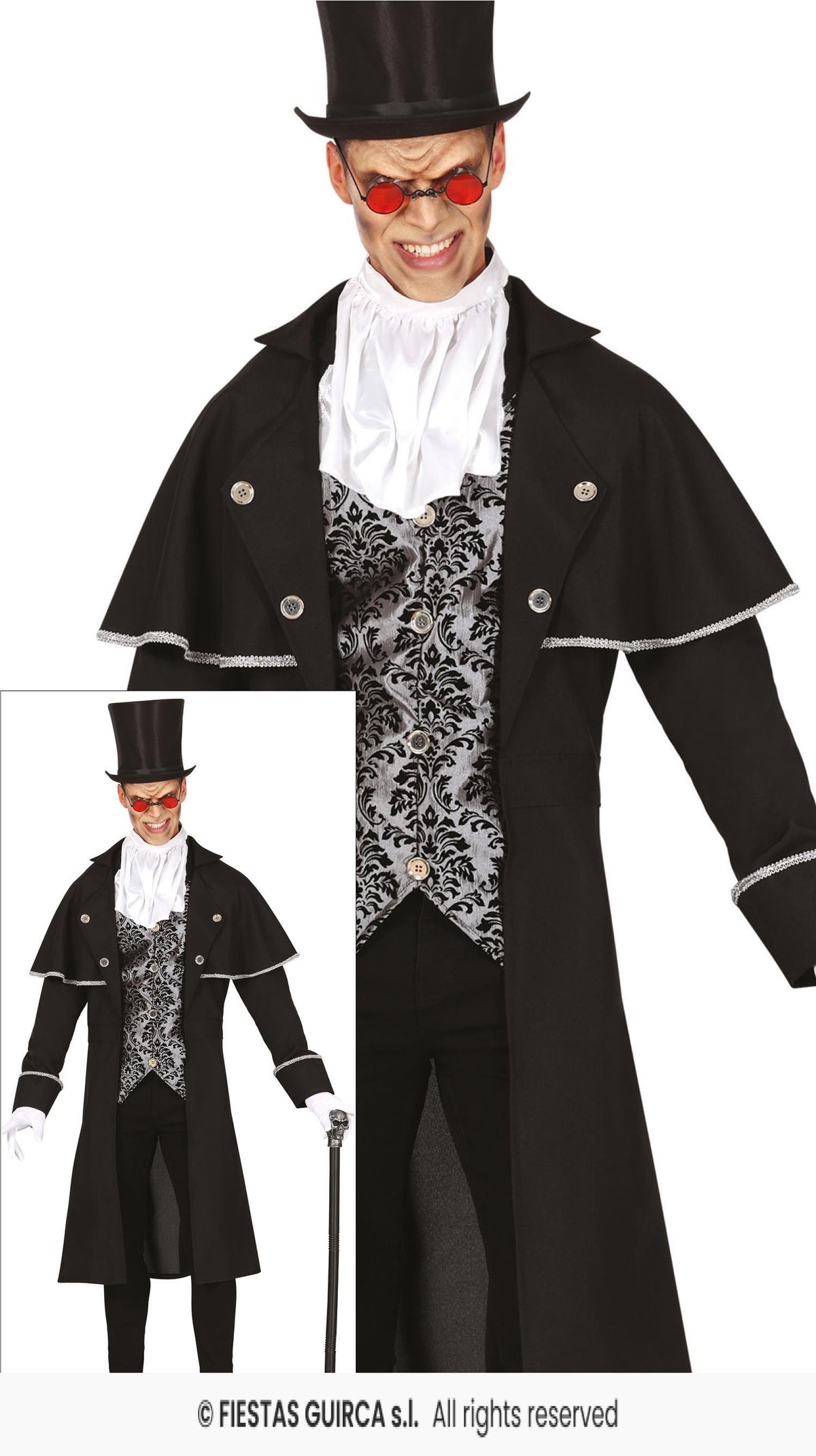 Men's Silver Vampire Costume