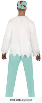 Adult White Coat & Scrubs Zombie Surgeon Costume