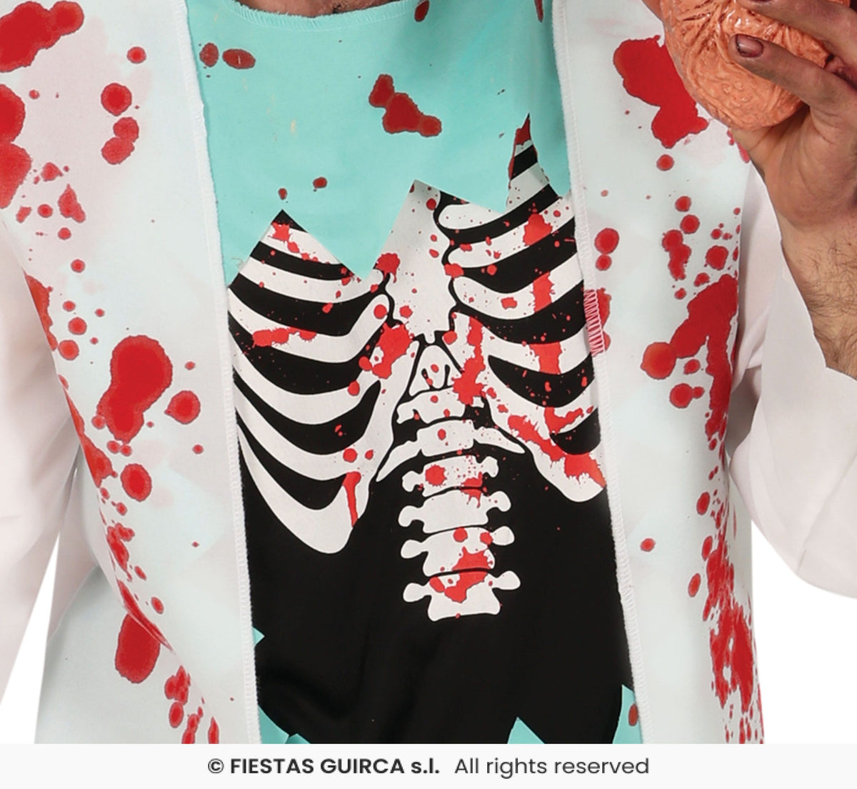 Adult White Coat & Scrubs Zombie Surgeon Costume