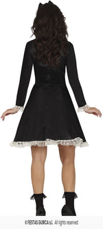 Black Ladies Doll Dress with Lace Trim