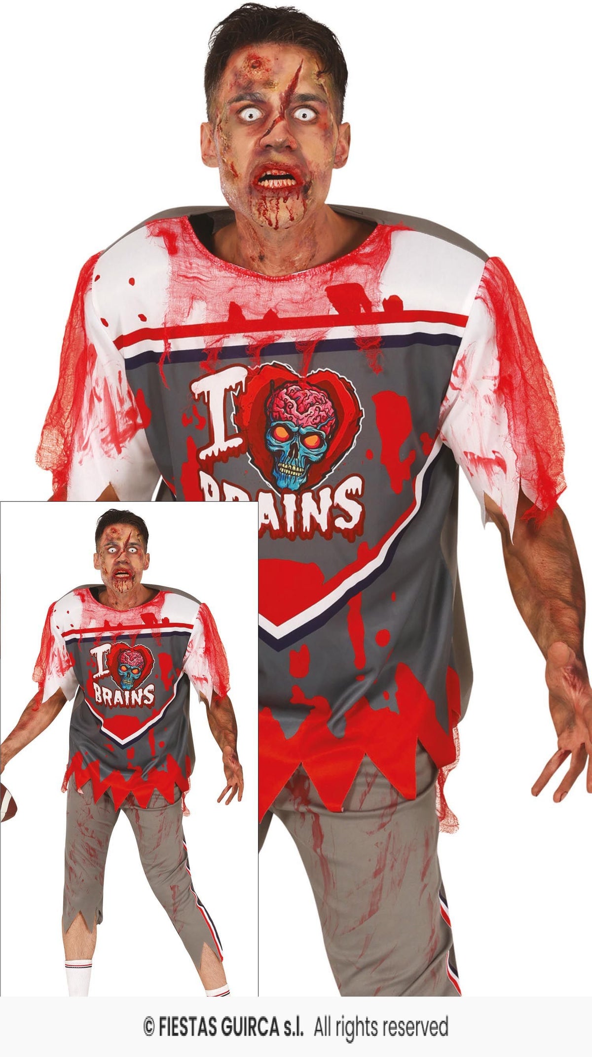 Adults Zombie Rugby Player Costume