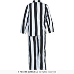 Adults Striped Striped Black & White Skeleton Costume
