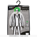 Adults Striped Striped Black & White Skeleton Costume