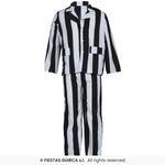 Adults Striped Striped Black & White Skeleton Costume
