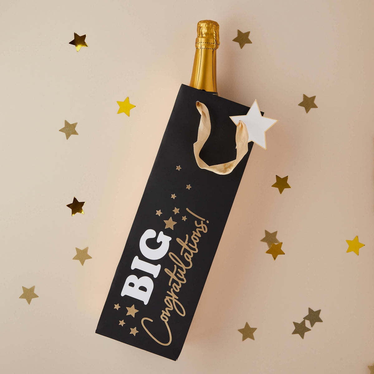 Big Congratulations Bottle Bag with Star Tag 1 Pack