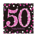 Pink 50th Birthday Celebration Napkins - 16pk