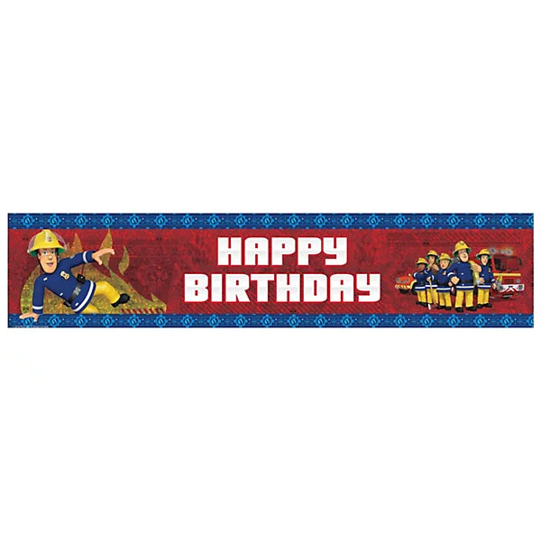 Fireman Sam Foil Happy Birthday Banner - Each