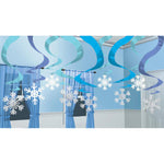 Hanging Swirl Snowflake Decorations - 15pk