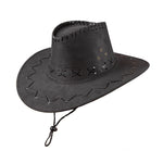 Stitched Suede Cowboy Hat - Black