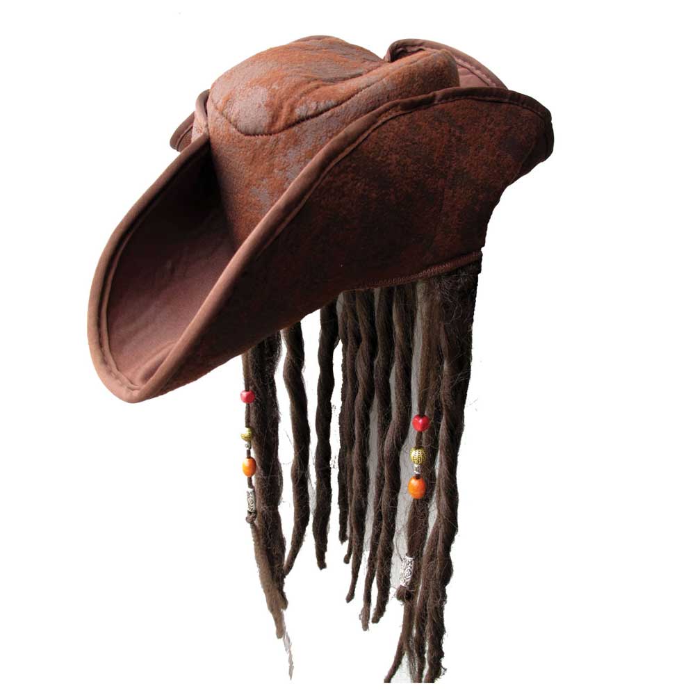 Caribbean Pirate Hat w/ Braids & Beads