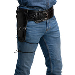 Deluxe Authentic Double Western Wandering Gunman Belt & Holster - Black