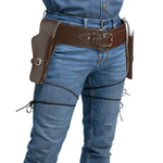 Deluxe Authentic Double Western Wandering Gunman Belt & Holster - Brown
