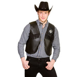Cowboy Sheriff Waistcoat - Black