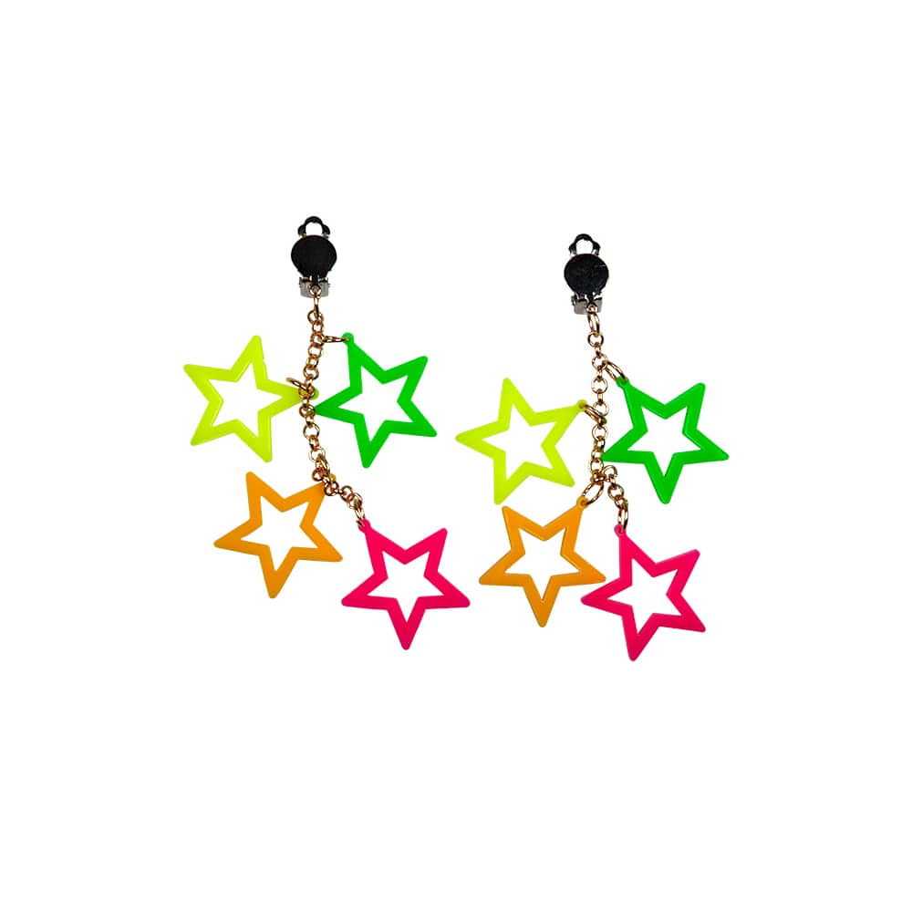 80's Neon Star Earrings