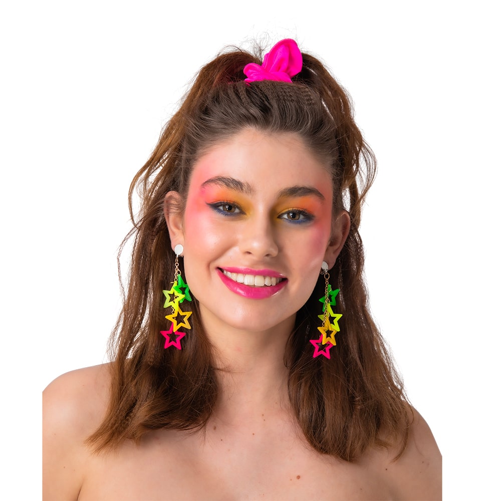 80's Neon Star Earrings