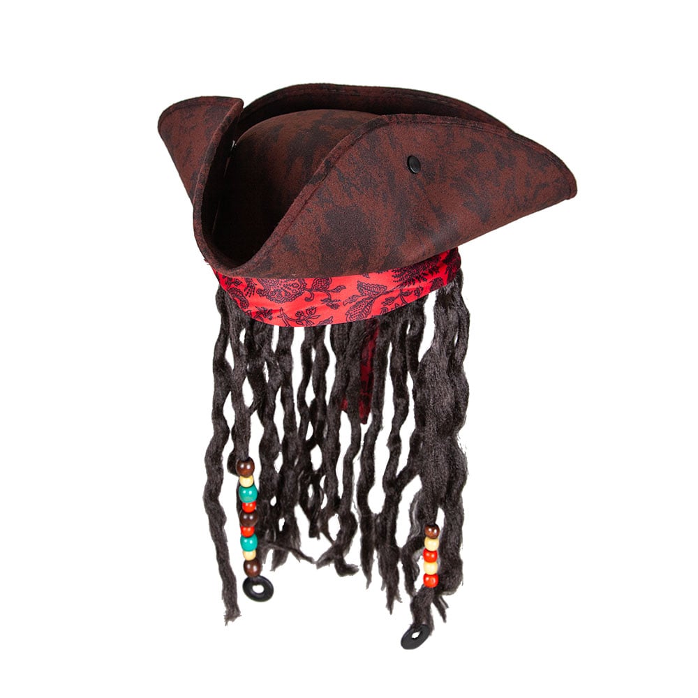 Super Deluxe Pirate Hat w/ Braids & Beads