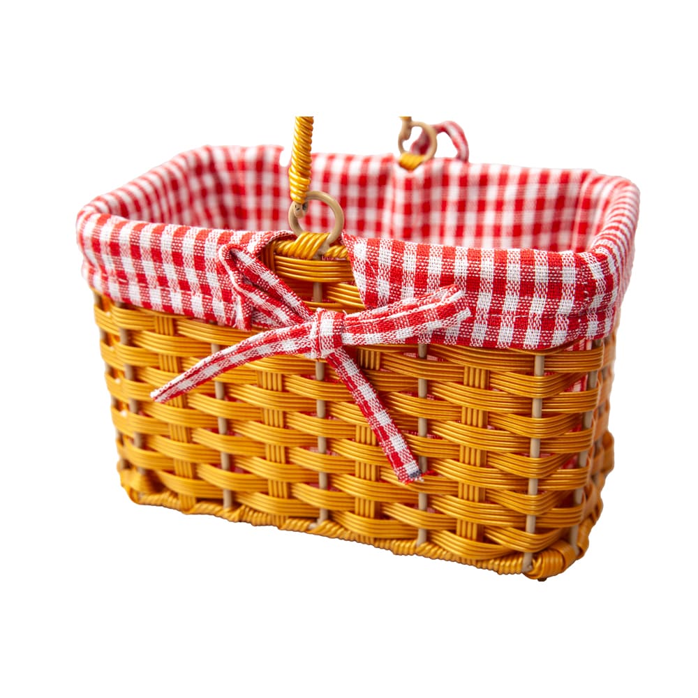 Red Gingham Basket with Handle