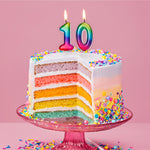 Rainbow Moulded Number Candle 0-9