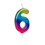 Rainbow Moulded Number Candle 0-9