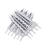 Silver Metallic Star Mix Birthday Candles with Holders - 12pk